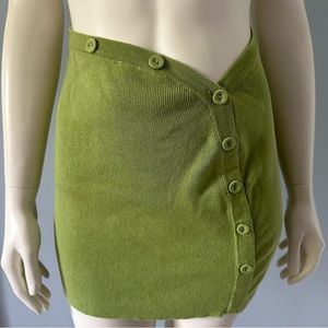 Green Button Mini Skirt Princess Polly